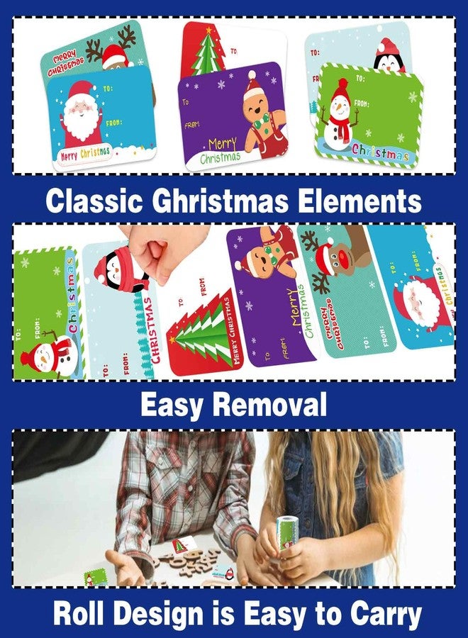 OTAITY Christmas Gift Tags 300 PCS Christmas Presents Stickers with Santa Claus Snowman Reindeer DIY Self Adhesive Christmas Tags for Christmas Gift Bags and Wrapped Presents - Image 4